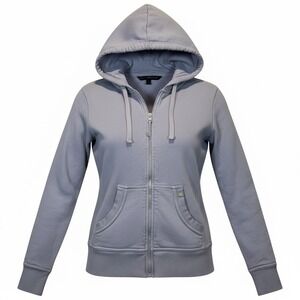 Pact Organic Womens Full Zip Hoodie Lavender Purple Cotton Blend Sweatshirt S